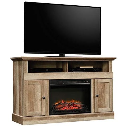  Pemberly Row 52 Electric Fireplace Heater TV Stand Console in Lintel Oak