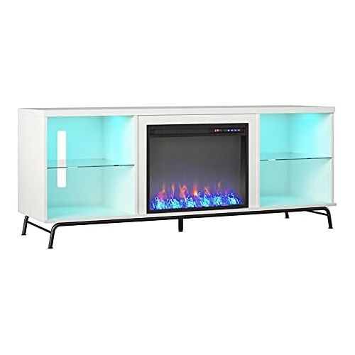  Pemberly Row Modern Fireplace TV Stand for TVs up to 70 in White