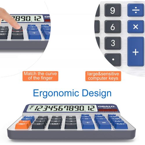  [아마존베스트]Pendancy Large LCD Display Button 12 Digits Desktop Calculator (6815-2pcs)