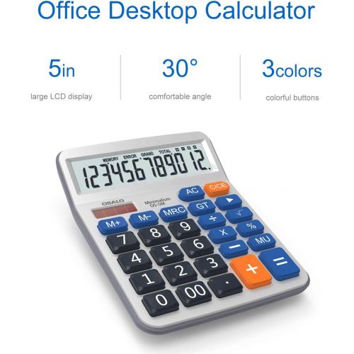  [아마존베스트]Pendancy Large LCD Display Button Electronic 12 Digits Desktop Minimalist Calculator(5M)