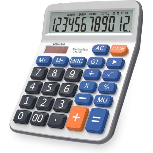  [아마존베스트]Pendancy Large LCD Display Button Electronic 12 Digits Desktop Minimalist Calculator(5M)