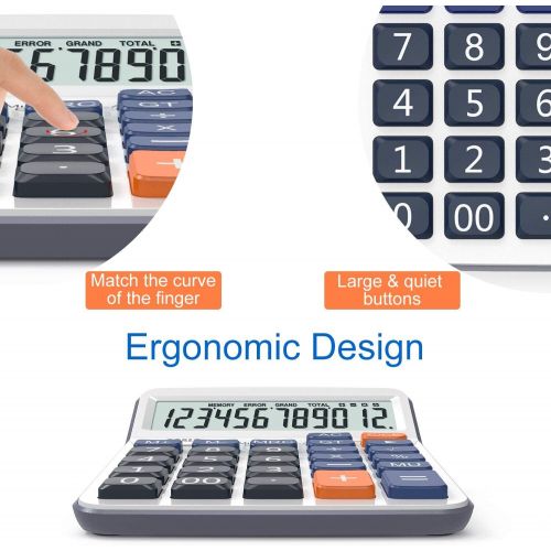  [아마존베스트]Pendancy Large LCD Display Button Electronic 12 Digits Desktop Minimalist Calculator(5M)