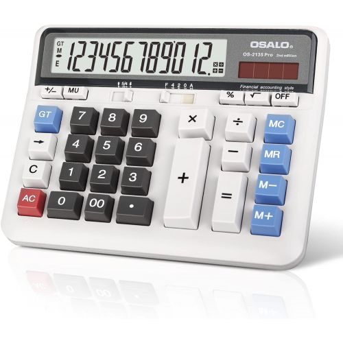  [아마존베스트]Pendancy Extra Large LCD Display Computer Button 12 Digits Desktop Calculator (OS-2135 Pro)