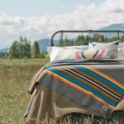  Pendleton Glacier National Park Wool Blanket, White, Full