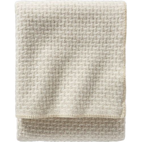  Pendleton Lattice Weave Wool Ivory Cream Bed Blanket-Twin