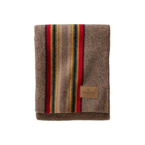  Pendleton Yakima Camp Wool Throw Blanket, Green Heather Mix, One Size