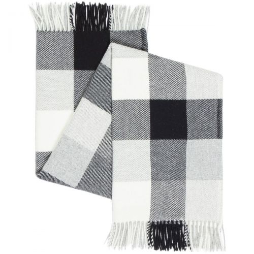  Pendleton Eco-Wise Washable Wool Fringed Throw Blanket, BlackIvory, One Size