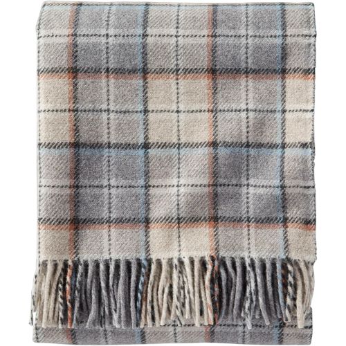  Pendleton Eco-Wise Washable Wool Fringed Throw Blanket, BlackIvory, One Size