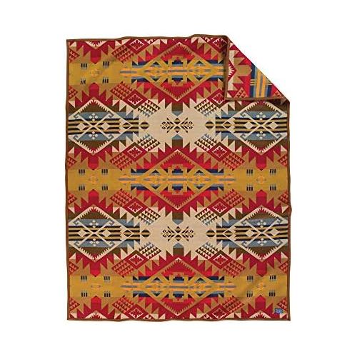  Pendleton Journey West Wool Throw Blanket, Gold, Twin