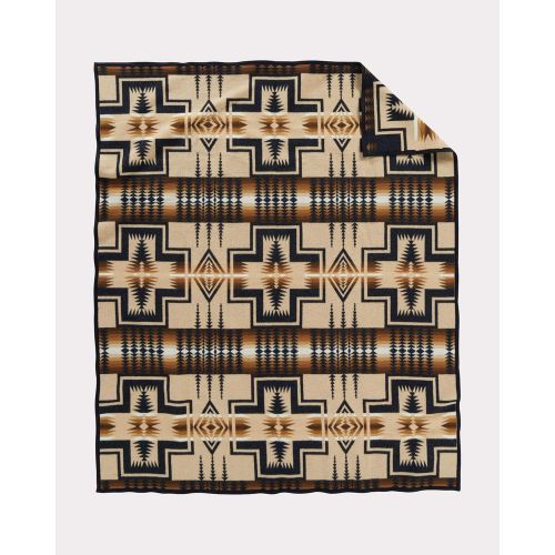  Pendleton Harding Jacquard Wool Bed Throw Blanket, Decorative Geometric Print, Oxford, Twin