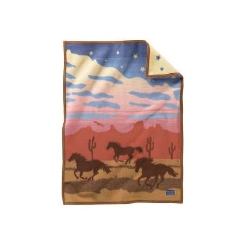  Pendleton Prairie Rush Hour Muchacho Wool Baby Blanket,32 x 44 inches,BROWN