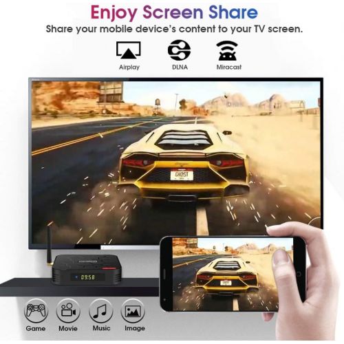  [아마존 핫딜] [아마존핫딜]Android 9.0 TV Box, Pendoo X6 PRO Android TV Box 4GB RAM 32GB ROM, Dual-WiFi 2.4GHz/5GHz Bluetooth Quad Core 64 Bits 3D/4K Full HD/H.265/USB3.0 Android Box