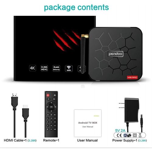  [아마존 핫딜] [아마존핫딜]Android 9.0 TV Box, Pendoo X6 PRO Android TV Box 4GB RAM 32GB ROM, Dual-WiFi 2.4GHz/5GHz Bluetooth Quad Core 64 Bits 3D/4K Full HD/H.265/USB3.0 Android Box