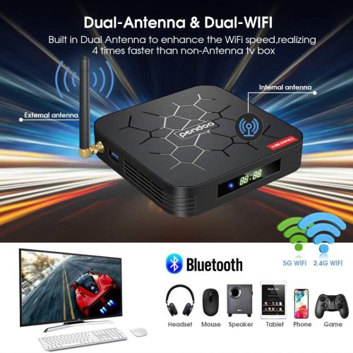  [아마존 핫딜] [아마존핫딜]Android 9.0 TV Box, Pendoo X6 PRO Android TV Box 4GB RAM 32GB ROM, Dual-WiFi 2.4GHz/5GHz Bluetooth Quad Core 64 Bits 3D/4K Full HD/H.265/USB3.0 Android Box