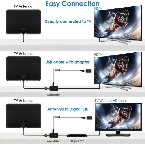  [아마존핫딜][아마존 핫딜] TV Antenna, Pendoo HD TV Antenna for Digital TV Indoor, 90-130 Miles Range Indoor TV Digital HD Antenna Support 4K HD Digital TV Indoor Antenna with Amplifier Signal Booster/USB Po