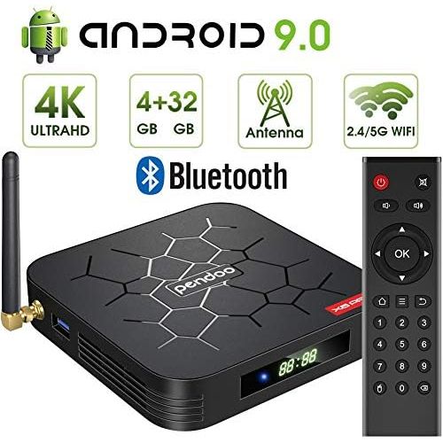  [아마존베스트]Android 9.0 TV Box, Pendoo X6 PRO Android TV Box 4GB RAM 32GB ROM, Dual-WiFi 2.4GHz/5GHz BT5.0 Quad Core 64 Bits 3D/4K Full HD/H.265/USB3.0 Android Box