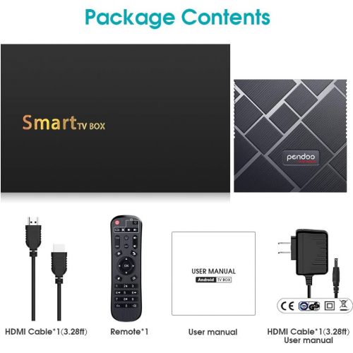  [아마존베스트]Pendoo pendoo Android 9.0 TV Box 4GB RAM 64GB ROM, X10 MAX Android TV Box Amlogic S905X2 Quad-Core 64Bits Dual WiFi 2.4G/5G Bluetooth 3D 4K Ultra HD H.265 USB 3.0 Android Box