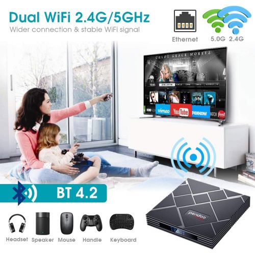  [아마존베스트]Pendoo pendoo Android 9.0 TV Box 4GB RAM 64GB ROM, X10 MAX Android TV Box Amlogic S905X2 Quad-Core 64Bits Dual WiFi 2.4G/5G Bluetooth 3D 4K Ultra HD H.265 USB 3.0 Android Box