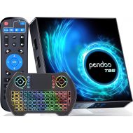 [아마존베스트]pendoo Android TV Box 10.0 4GB RAM 128GB ROM, T95 Android TV Box Allwinner H616 2.4G/5.8GHz WiFi Bluetooth, Android Box 10.0 with Wireless Mini Keyboard Ultra HD 6K HDR TV Box…