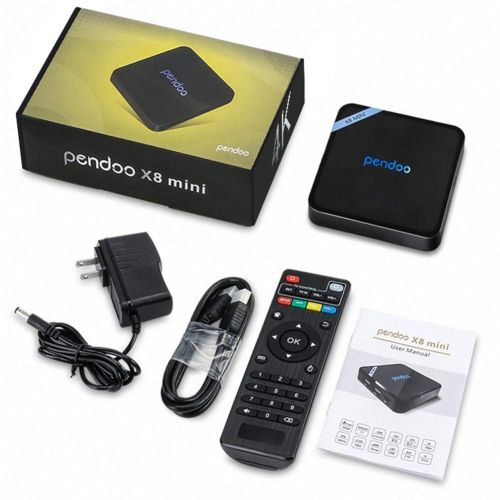  Android TV Box,The Smallest Android 7.1 TV Box Pendoo X8 Mini 2GB 16GB Quad Core 64 Bits 2.4G WiFi H.265 4K Full HD