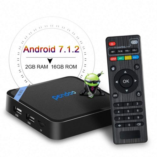  Android TV Box,The Smallest Android 7.1 TV Box Pendoo X8 Mini 2GB 16GB Quad Core 64 Bits 2.4G WiFi H.265 4K Full HD