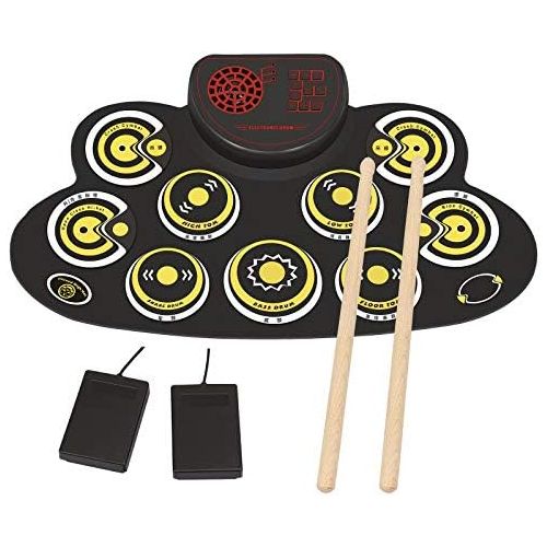 [아마존베스트]PengDa Electronic Drum Set 9 Pads, Electric Drum, Portable, Children, Beginners’ Drum, E-Drum with Built-in Speaker and Sticks for Christmas and Birthday