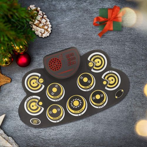  [아마존베스트]PengDa Electronic Drum Set 9 Pads, Electric Drum, Portable, Children, Beginners’ Drum, E-Drum with Built-in Speaker and Sticks for Christmas and Birthday