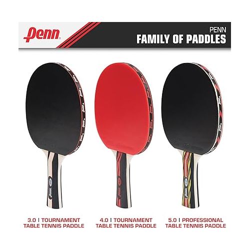  Penn 3.0 Competition Ping Pong Paddle - Table Tennis Paddle with 5-ply Blade