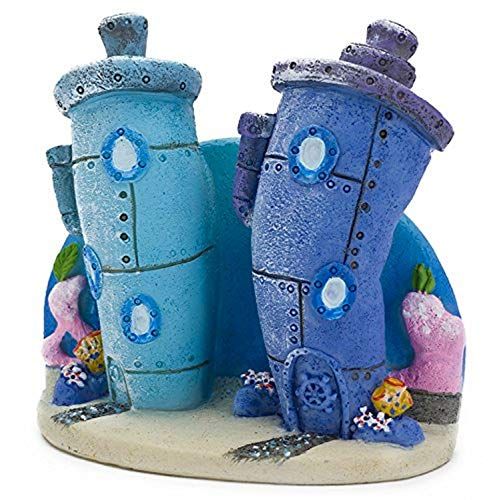  Penn Plax Spongebob Bikini Bottom Homes Aquarium Ornament