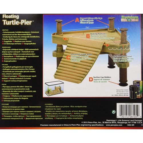  Penn-Plax REP602 The Reptology Floating Turtle Pier & Basking Platform Pet House, Small