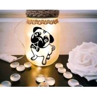 PennyRoseDesignsUK Pug gift - Pug lover - Dog picture - lantern