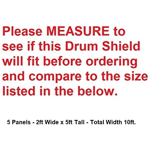  [아마존베스트]Pennzoni Display Drum Shield DS4 5 Panels 2 Feet x 5 Feet Chrome Hinges