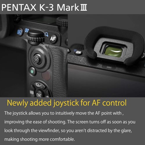  Pentax K-3 Mark III Flagship APS-C Black Camera Body - 12fps, Touch Screen LCD, Weather Resistant Magnesium Alloy Body with in-Body 5-Axis Shake Reduction. 1.05x Optical viewfinder