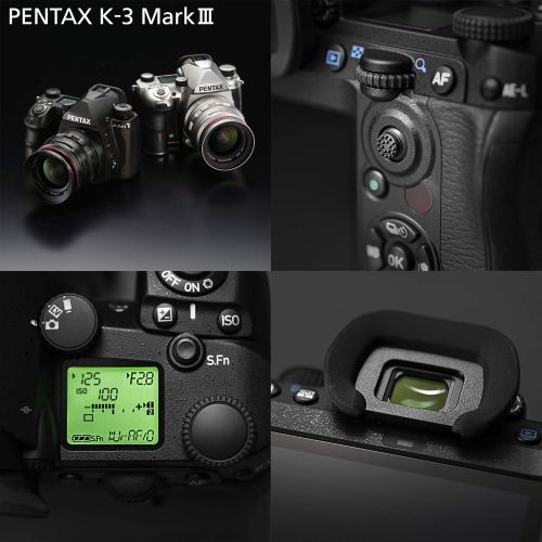  Pentax K-3 Mark III Flagship APS-C Black Camera Body - 12fps, Touch Screen LCD, Weather Resistant Magnesium Alloy Body with in-Body 5-Axis Shake Reduction. 1.05x Optical viewfinder