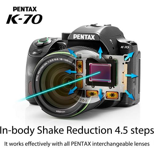  Pentax K-70 Weather-Sealed DSLR Camera, Body Only (Black)