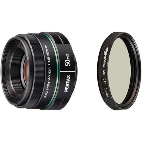  Pentax DA 50mm f1.8 lens for Pentax DSLR Cameras with AmazonBasics Circular Polarizer Lens - 52 mm