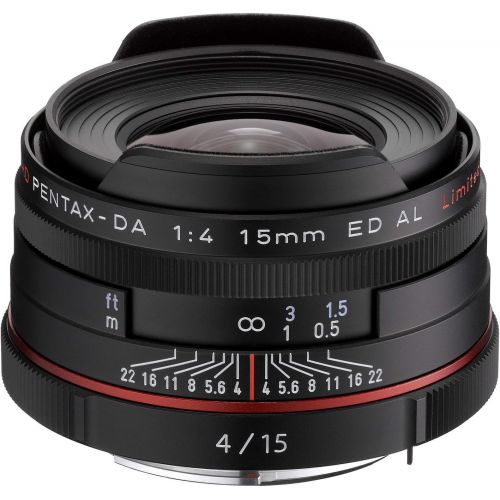  Pentax K-Mount HD DA 15mm f4 ED AL 15-15mm Fixed Lens for Pentax KAF Cameras (Limited Black)