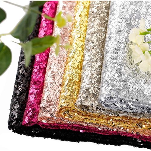  [아마존베스트]Peomeise 12x72 Inch Sequin Table Runner for Party Event Decorations