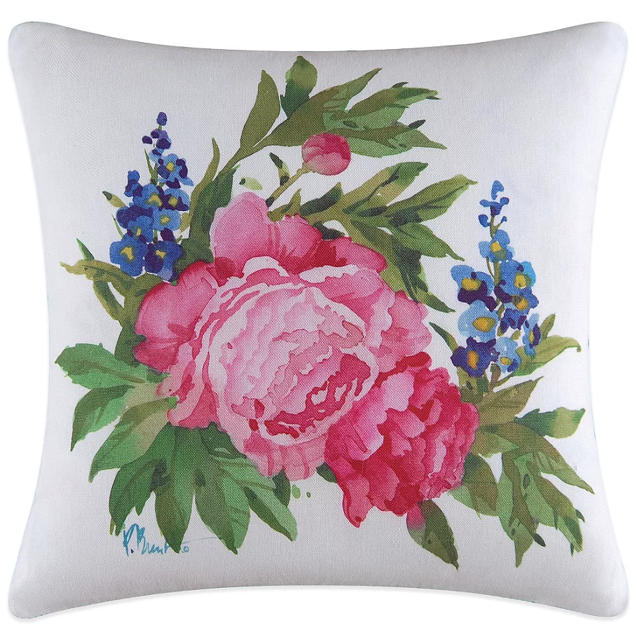 /Peony Blossoms Printed Throw Pillow