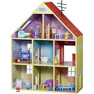 Peppa Pig Wooden Deluxe Playhouse, 8 Rooms, Includes 2 Fun Figures and 29 Accessories, Made of Responsibly Sourced Wood, for Ages 3 and Up (Amazon Exclusive)