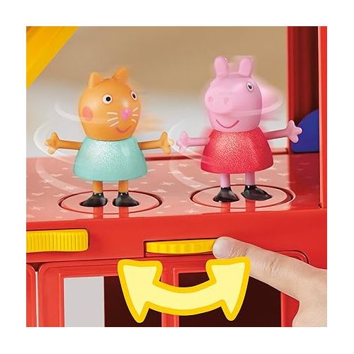  Peppa Pig 2-in-1 Party Bus Playset with 3 Figures and 13 Accessory Pieces, Preschool Toys for Girls and Boys 3 and Up