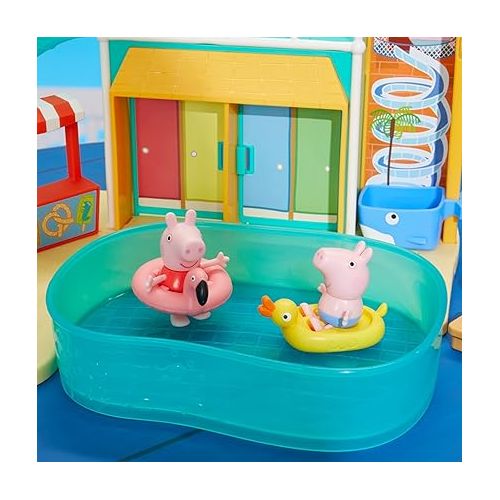  Peppa Pig Toys Peppa's Waterpark Playset, Peppa Pig Playset with 2 Peppa Pig Figures, Preschool Toys for 3 Year Old Girls and Boys and Up