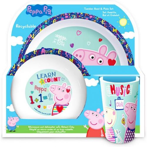  Peppa Pig Winter-Set mit Becher, Schuessel und Teller blau