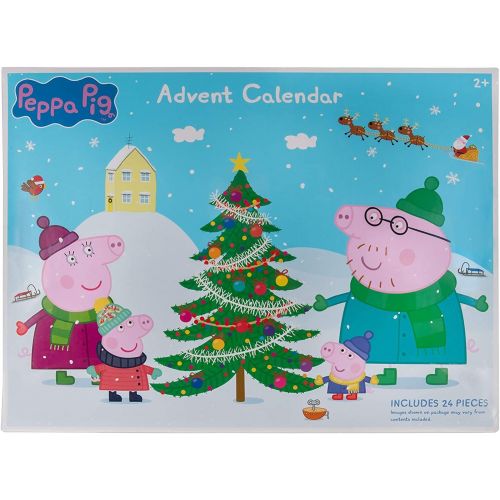  Peppa Pig Holiday Advent Calendar for Kids, 24 Pieces Includes Family Character Figures & Accessories from The World of Peppa Pig Toy Christmas Gift for Boys & Girls Ages 2+