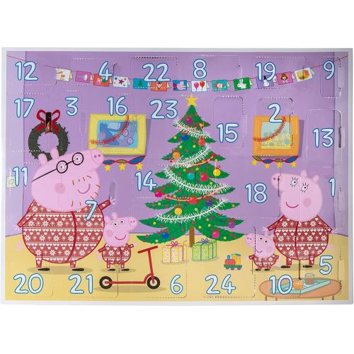  Peppa Pig Holiday Advent Calendar for Kids, 24 Pieces Includes Family Character Figures & Accessories from The World of Peppa Pig Toy Christmas Gift for Boys & Girls Ages 2+