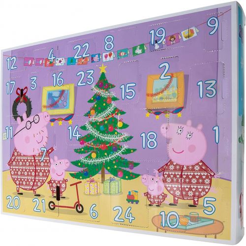  Peppa Pig Holiday Advent Calendar for Kids, 24 Pieces Includes Family Character Figures & Accessories from The World of Peppa Pig Toy Christmas Gift for Boys & Girls Ages 2+