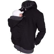 Per 2 in 1 Multi-Function Kangaroo Hooded Dad Mens Sweater with Baby Carrier Pocket Mens Fleece for Daddy