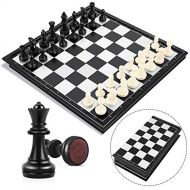 [아마존 핫딜]  [아마존핫딜]Peradix Schachspiel Magnetischem Einklappbar Schachbrett Schach fuer Kinder ab 6 Jahre und Erwachsene,Mehrweg (Einfach zu tragen)