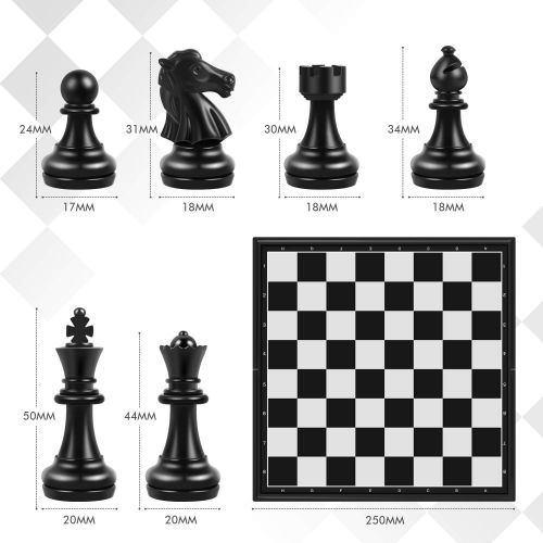  [아마존 핫딜]  [아마존핫딜]Peradix Schachspiel Magnetischem Einklappbar Schachbrett Schach fuer Kinder ab 6 Jahre und Erwachsene,Mehrweg (Einfach zu tragen)