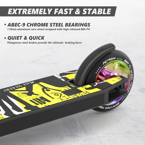  Peradix Pro Scooter - Trick Scooter - Beginner Stunt Scooter for Kids Ages 6-12, Professional Street Scooter for Freestyle Tricks, All-Metal Body Scooter Toys Gifts for Boys Girls